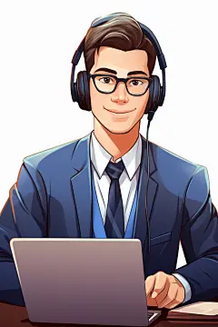 翻译官同声传译形象插画