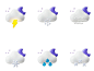 50多个天气立体图标设计素材下载毛玻璃