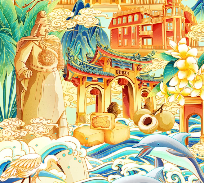 【印象厦门】城市主题插画插画设计-花瓣网