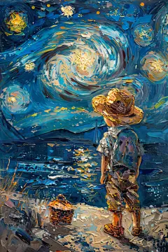 单人六一儿童节小王子油画风插画