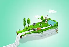 创意奶瓶背景海报素材新图网 https://ixintu.com 创意 奶瓶 牛奶 创意素材 绿色 奶源 树 奶瓶素材 创意海波啊
