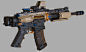 AR - ARMADYNE CARBINE RIFLE, A G R E : Another Cyberpunk carbine rifle concept. 
https://www.instagram.com/p/CHxoeyxhEmS/?utm_source=ig_web_copy_link
