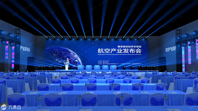会议活动舞台灯光3D效果图-花瓣网