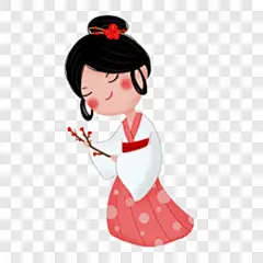 梅花与古风女孩卡通手绘PNG图片➤来自 PNG搜索网 pngss.com 免费免扣png素材下载！