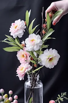 AI数字艺术花瓶中的美丽花朵-众图网