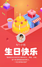 员工关怀生日祝福周年庆手机海报