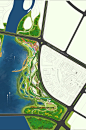 城市滨水生态湿地公园-带状湿地景观绿化带PSD平面图