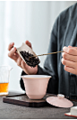 顶先 不烫手陶瓷盖碗茶杯单个泡茶碗 日式纯色简约现代功夫茶杯-淘宝网