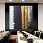 新中式手绘抽象油画北欧大幅装饰现代简约玄关客厅餐厅背景墙挂画-淘宝网