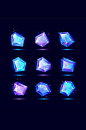 蓝色紫色宝石矢量元素-众图网