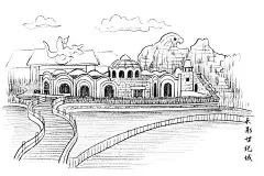 长影世纪城  - 源文件下载【酷图网】城市,漫画,素描,写生,绘画,旅游景点,美景,壮丽,长影世界城,