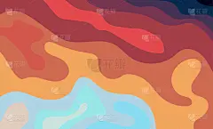 彩色曲线的节日背景设计与抽象的剪纸图案，浪和风或烟的符号与水平矢量模板设计和布局。jpg