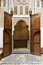 Door of the Upper Courtyard at Dar Jamaï Museum, Meknès, Morocco