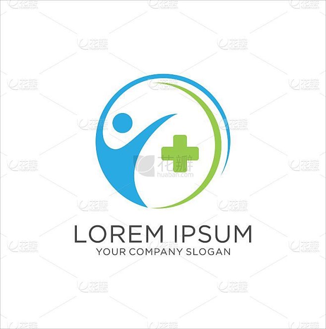 人民医疗保健图标设计矢量股票插图。人体健...