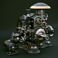 Steampunk machines V01, Toni Bratincevic : Over last year I've been working on a bunch of steampunk machines for my future projects. It is a kitbash set that I constantly expand with new assets. These are some WIP images. I'll probably retexture them with