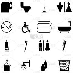 卫生间,图标集,分离着色,男孩,男人,图像,女人,设备用品,矢量,浴室