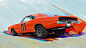 Muscle Car Art : Here are another high detailed digital paintings I've done in Corel Painter.This time it's a muscle cars, developed in 60s and 70s.
