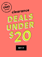 Clearance Deals Under $20. Get it.