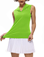 Amazon.com: Golf Polo Shirts for Women Slim Fit Sleeveless Quick Dry Activewear Polos Athletic Tank Tops Tennis Apparel M Grass Green : Clothing, Shoes & Jewelry