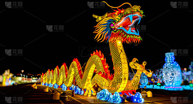 中国龙灯夜全景