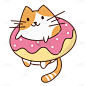 手绘-简笔画动物元素贴纸-猫