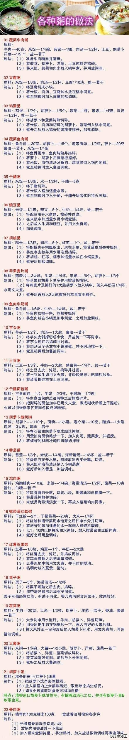 【各种粥的做法】非常全面，非常简单，关键...