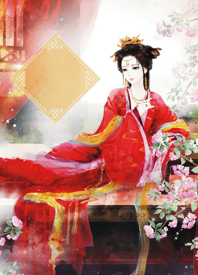 古风女场景画 『点缀宫妆面』