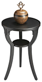 Masterpiece Black Licorice 24" Round Accent Table transitional-side-tables-and-end-tables