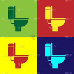 彩色图片,分离着色,抽水马桶,图标,室内,瓷器,概念,家庭生活,图像,矢量