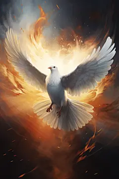 典雅海阔天空主题展翅飞翔的和平鸽插画