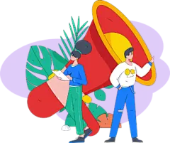 新闻公告扁平矢量人物场景插画9公告孟菲斯