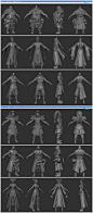中国风Zbrush模型 多视图 三视图 CG作品 游戏次世代高模3D雕塑手办ZB角色参考合集图 CG原画参考设定