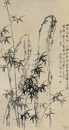 com采集铅笔罒采集到竹2《四季平安图》李衍 立轴 绢本 墨笔 纵131.