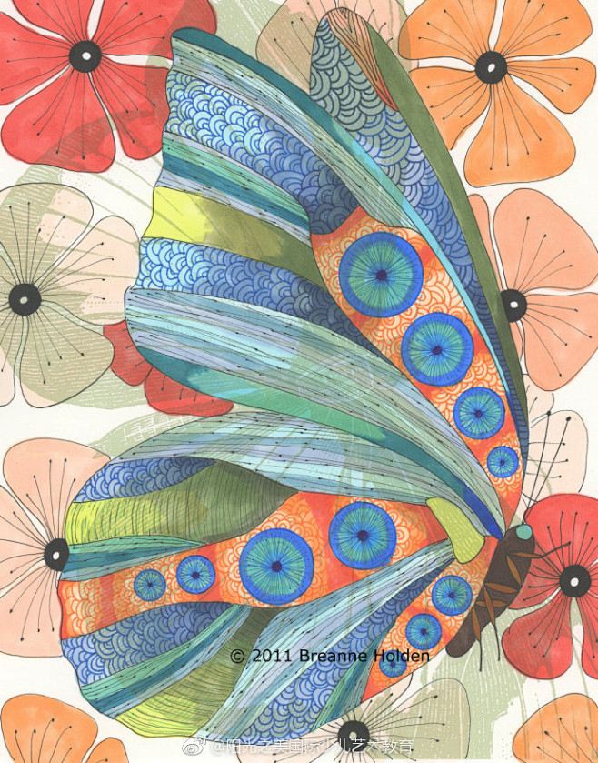 色彩斑斓的动物线条装饰画真心美腻67676767