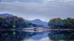 2K杭州西湖夜景摄影高清宽屏壁纸