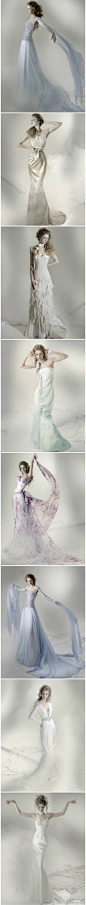 犹如梦境般动人的Marina Mansanta2012礼服系列，梦幻浪漫的婚纱大片唯美到让人窒息！每一款婚纱似乎都有舞动的灵魂，渲染出别致色彩！ ~~是婚纱控就关注@全球潮流婚纱