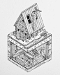 A cool isometric architecture illustration by Grant Abernathy abz_fine