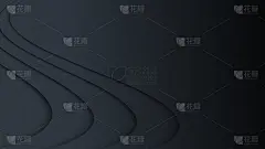 豪华的金色和黑色背景，抽象装饰，金色图案，线条梯度，矢量插图。深灰色，金色的线条覆盖模板，几何形状，
