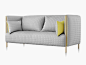 Angled front view of a light gray ColourForm sofa. 