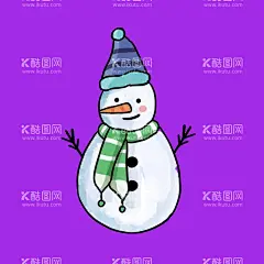 手绘雪人素材  - 源文件下载【酷图网】手绘雪人素材,雪人素材,圣诞节元素,圣诞节素材,节日素材