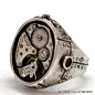 ●转让●蒸汽朋克1900年代古董手表表芯机械齿轮独家定制纯银戒-淘宝网