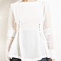 Gnay独立设计师原创品牌蕾丝拼接真丝白衬衫 新款 2013