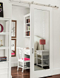 Mirrored Barn Door on Rails