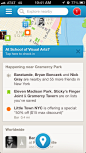 Foursquare iPhone home, feeds, maps screenshot