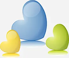 手绘立体心形矢量图免抠素材_新图网 https://ixintu.com AI 卡通 心形 手绘 爱心 立体 线条 绿色 蓝色 黄色 矢量图