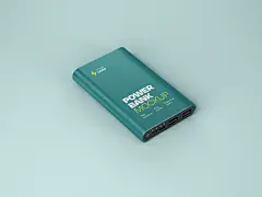 蓝色的英文充电宝移动电源样机