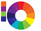 四方色是在色轮上画一个正方形，取四个角的颜色。在上面的例子中是：紫红色、橙黄色、黄绿色和蓝紫色。这个颜色真的超棒的，不信可以自己用用感受一下，尤其是使用其中一个颜色作为主色，其他的三个颜色作为辅助色的时候。