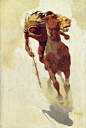 N.C. WYETH Indian Lance Oil on Canvas