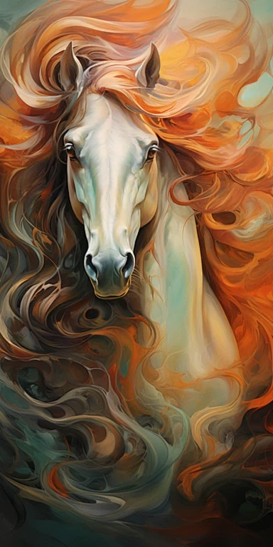 a painting of a hors...