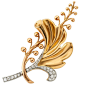 1950s Van Cleef & Arpels Diamond Gold Brooch | 1stdibs.com